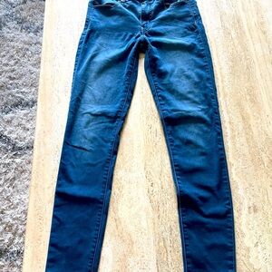 American Eagle Jeans AEO Sateen Super Super Stretch High 24x27 Jegging Blue SZ 0
